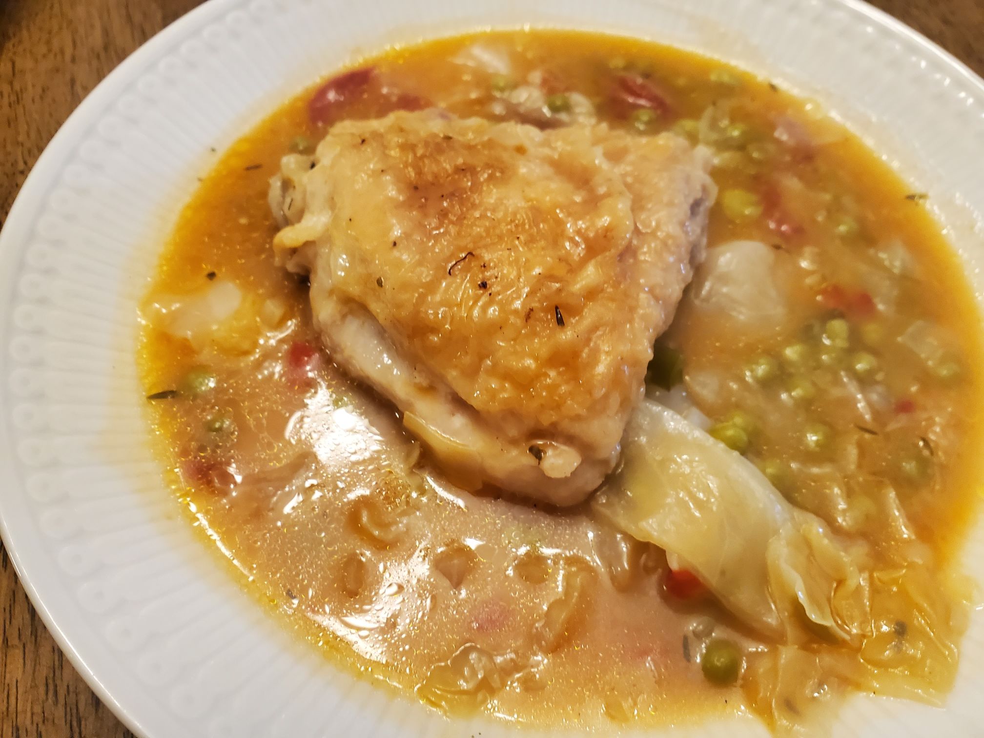 Spanish Chicken Thighs Cooked in Cast Iron - Laniers Meats