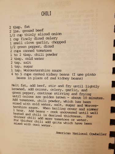 chili recipe in recipe book